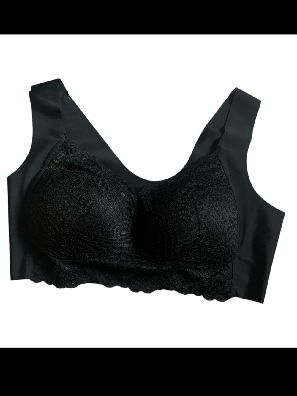 Everyday Black Lace Wireless Comfort Bra size 44/100